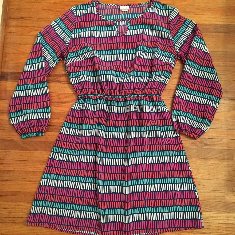 Color Me Multi-Color Polyester Dress- Size Large - Picture 8 of 8
